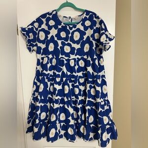 BiBi Blue and White Floral Womens Dress